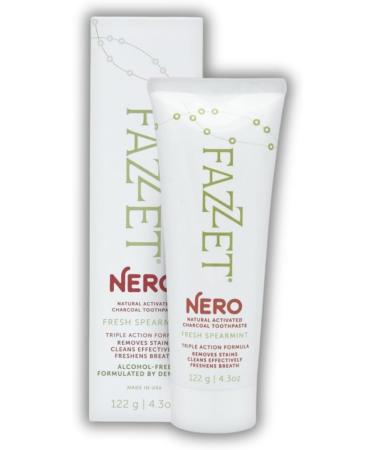 Natural Activated Charcoal Toothpaste - 4.3oz Triple Action Formula for Stain Removal Deep Cleaning & Fresh Breath - Fresh Spearmint Flavor - International Shipping - Buy Online on GoSupps.com