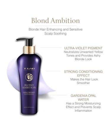 T-LAB PROFESSIONAL Purple Conditioner for Blonde Hair - Natural Deep Treatment for Color Treated Hair - Buy Online on GoSupps.com