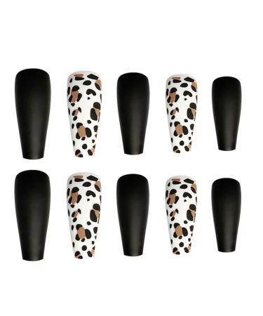 Dajidafu 1 Set French Tip Press on Nails Frosted Manicure Artificial Fingernails Matte Decals Wraps Full Cover Salon DIY
