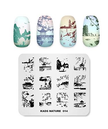 KADS Nail Stamping Plate Chinese Style Nature Template Image Design Plates for Nail Art Decoration and DIY Nail Art(NA014)