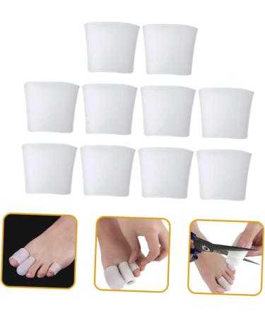 Bunion Toe Gel Protector Sleeves - 10pcs Silicone Rubber Bands for Men and Women - Hammer Toe Spacers - Toe Nail Patch - White Gel Splints - Buy Online on GoSupps.com