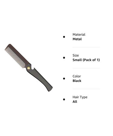 Stainless Steel Folding Comb - Pocket Comb for Men and Women - Black - Buy Online on GoSupps.com