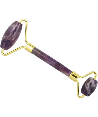 Rockcloud Amethyst Crystal Stone Roller Massager - Anti-Aging Face & Neck Therapy Tool for Wrinkle Healing & Slimming | International Shipping - Buy Online on GoSupps.com