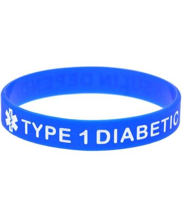 Adjustable Silicone Bracelet Type 1 Diabetic Medical Alert Wristband - Hidden Message, 4 Colors - All Ages - Buy Online on GoSupps.com