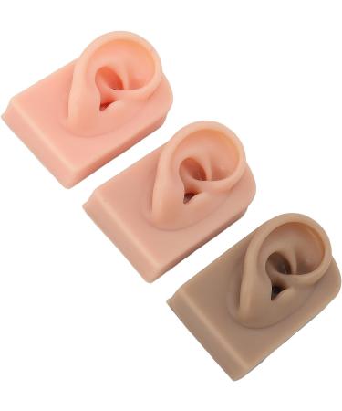 ZJchao 3Pcs Silicone Ear Model - 3 Colors Soft & Flexible Right Ear Simulation Display Props - Buy Online on GoSupps.com