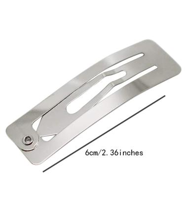 No Slip Metal Snap Hair Clips - 30 Rectangle BB Clips for Girls & Women - 60mm (Silver, Black, Rose Gold) - Buy Online on GoSupps.com