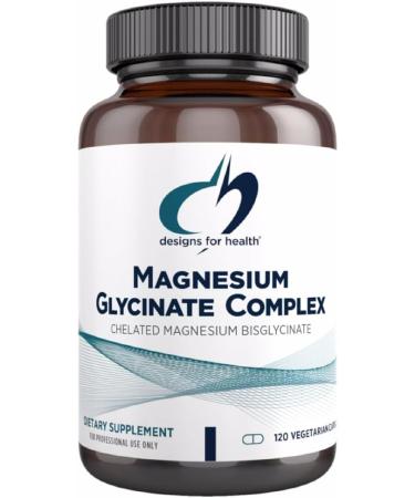 Magnesium Buffered Chelate by Designs for Health - 150 mg Per Capsule - Magnesium Supplement to Support Sleep, Energy, Muscles + Calm - Highly Absorbable Magnesium Chelate - Vegan (120 Capsules) 120 Count (Pack of 1)