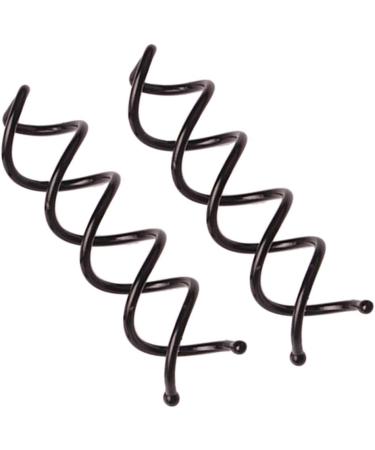 5 set 2 Pieces Women Spiral Hair Pin DIY Hair Style Metal Spin Clip Bun Stick Pick Twist Screw Hair Pins 5 set (black) - Buy Online on GoSupps.com
