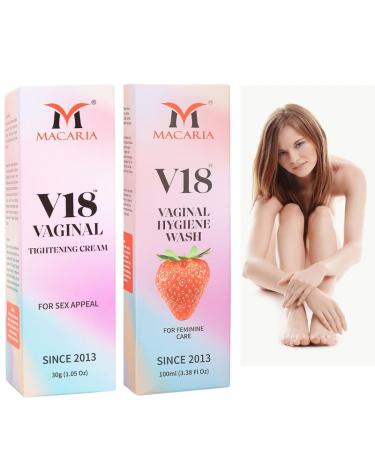 MACARIA V18 Vaginal vagina pussy tightening & sex increase gel cream + vaginal yoni pussyi v part wash order block for intimate hygiene