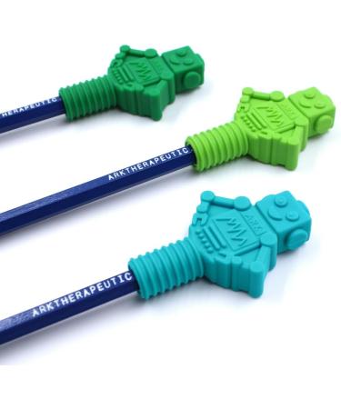 ARK Biting & Chewing Attachment for Pens - Sensory Chewing Tool for Autism Teething & Chewing Needs | Firm Royal Blue Robot Design - Buy Online on GoSupps.com