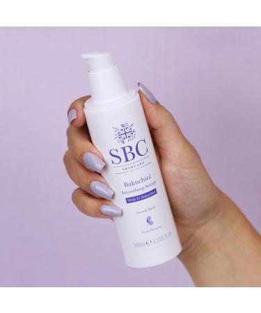 SBC Skincare Bakuchiol Smoothing Serum 100ml Anti-Ageing Face and Body Serum with Hyaluronic Acid and Rosehip Oil Gentle Vegan Friendly Retinol Alternative - Buy Online on GoSupps.com