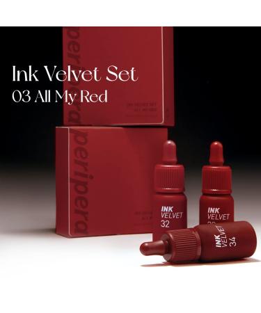 Peripera Ink the Velvet Lip Tint - Red Collection | High Pigment, Longwear, Weightless | Not Animal Tested, Gluten-Free, Paraben-Free - Buy Online on GoSupps.com