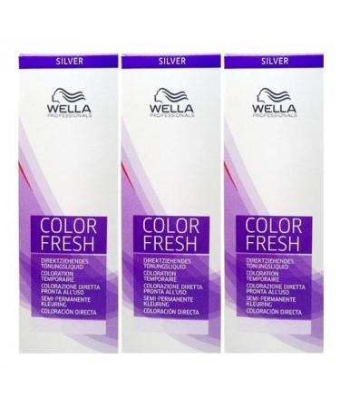 Wella Color Fresh Silver 8/81 light blonde pearl-ash 3 x 75 ml tinting liquid gel tint CF