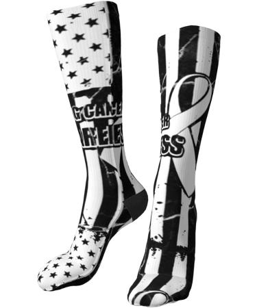 Lung Cancer Awareness Compression Socks - Men's & Women's Thermal Knee-High Medical Socks - Buy Online on GoSupps.com