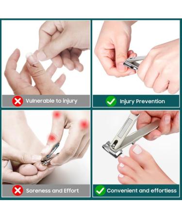 Nail Clippers for Seniors - 360 Rotary Fingernail & Toenail Clippers Long Handle Ultra Sharp Stainless Steel Heavy Duty for Thick Nails Built-in Nail File - Buy Online on GoSupps.com