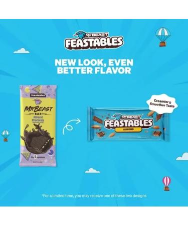 Mr. Beast Feastables (3) Chocolate Candy Bar Variety Bundle. Includes the following flavours Almond Peanut Butter Milk Crunch (60g per) BIG MAPLE Trivia Cards. Great Snack for Home School Office Friends Family School - Buy Online on GoSupps.com
