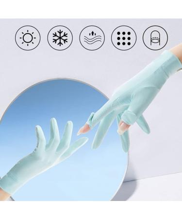 Antcher Women's UV Sun Protection Gloves - Ice Silk Fingerless & Full Finger Touchscreen Slipproof Hiking Cycling Golf Fishing Gloves - Black - Buy Online on GoSupps.com