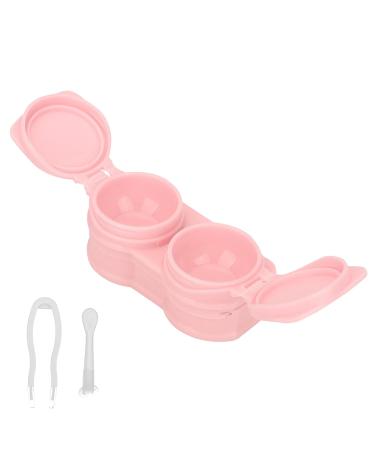 Portable Dustproof Contact Lens Container Set with Tweezers Outdoor & Office Use (Pink) - Buy Online on GoSupps.com