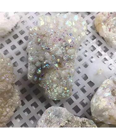 1pc Minerals Crystal Crafts Natural Rainbow Aura White Crystal Cluster for Home Decoration 200-260g - Buy Online on GoSupps.com