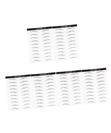 Beavorty 6 Sheets Pairs Black Stickers Makeup Stickers Makeup Brow Sticker Eyebrow Stickers Stencil 3d Bionic