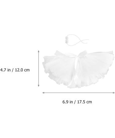 Amosfun Infant Tutu Skirt with Floral Headband | Baby Newborn Apparel Photography Prop | White | 17.5x12x0.1cm - Buy Online on GoSupps.com