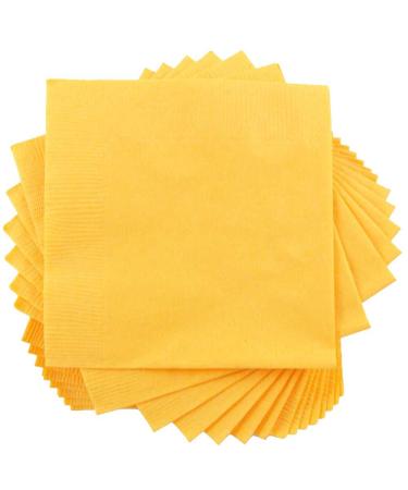 JAM PAPER Medium Lunch Napkins - 6 1/2 x 6 1/2 - Yellow - 50/Pack 6.5x6.5 Inch (Pack of 50) Yellow