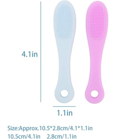 2pcs Silicone Face Scrubber Deep Pore Cleansing Blackhead Remaining Makeup Removal Skin Friendly Skin Cleaner for Beauty - Buy Online on GoSupps.com