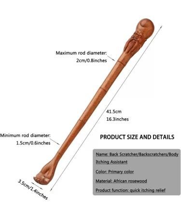 Back Scratchers for Seniors - Wooden Shouxing Grandpa Shape Massage Tool | Itch Relief & Birthday Gift (41.5cm x 3.5cm Primary Color) - Buy Online on GoSupps.com