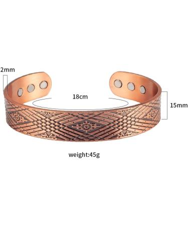 Men's Red Copper Magnetic Bracelet Stylish Retro European & American Design for Health & Fashion - Buy Online on GoSupps.com