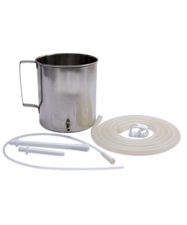 High quality stainless steel enema set (2.0 quart) with medical silicone tube