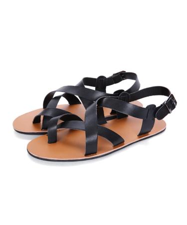 Bunion Sandals Men's Bunion Corrector Sandals with Orthopedic Toe Ring Comfort Orthopedic Bunion Correction Sandals Open Toe Slip-On Big Toe Sandals (Color : Black Size : 9) 9 Black