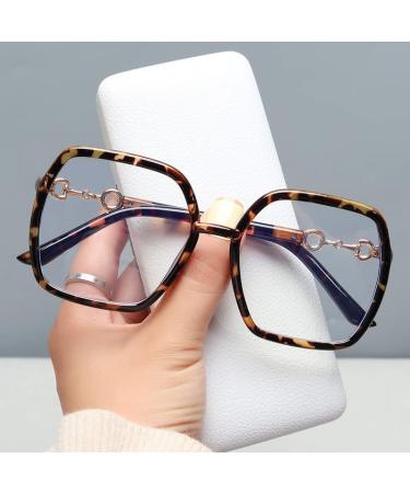 Blue Light Blocking Oversized Square Reading Glasses - +2.00 Tortoiseshell Anti-Eyestrain Eyeglasses for Computer Use - Buy Online on GoSupps.com