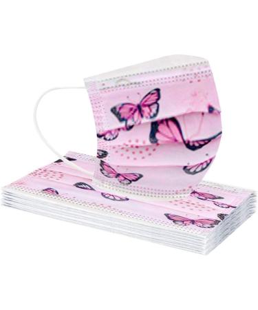 Buy Amyglin 50 Pieces Disposable 3-Layer Face Masks - Breathable Butterfly Motif Cloth Neck Gaiter for Adults - International Shipping Available - Buy Online on GoSupps.com