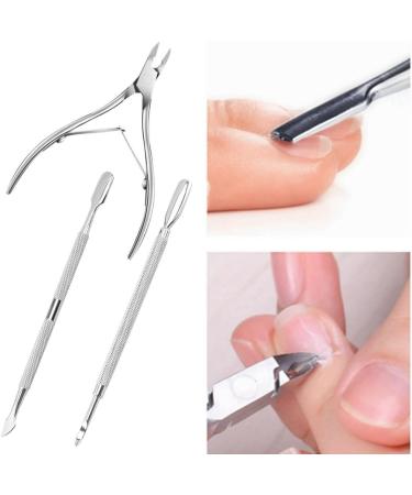 7 Piece Set Nail Tools Set Pusher Nail Care Tools Professional Cuticle Remover Set Stainless Steel Cuticle for Fingernails and Toenails - Buy Online on GoSupps.com
