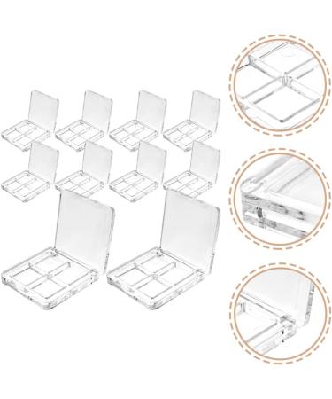 OSALADI Eyeshadow Pallets 10Pcs Empty Eyeshadow Palette Plastic Clear Makeup Palette 4 Grids Refillable Cosmetic Containers Lipstick Palette for Women Lipstick Organizer Clear Container - Buy Online on GoSupps.com