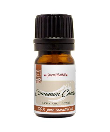 GreenHealth Cinnamon Cassia 1/6 fl oz (5 ml) Glass Bottle 100% Pure Essential Oil