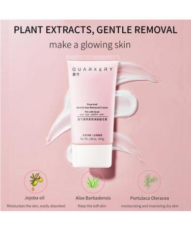 Quarxery Hair Removal Cream 60g Quarxery Pure and Gentle Hair Removal Cream Painless Hair Removal Cream for Smooth Skin | Quarxery Hair Removal Foam for for Face Arm Leg Armpit (2pcs) - Buy Online on GoSupps.com