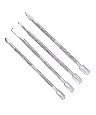 Cuticle Pusher Remover Kit 4Pcs Gel Nail Polish Remover Stainless Steel Double Ended Professional Manicure and Pedicure Tools Set