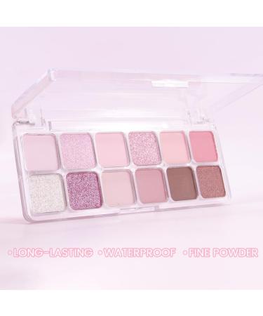 12 Colors White Purple Eye Shadow Palette - Highly Pigmented Matte & Shimmer Waterproof & Blendable - Perfect Travel Gift Kit - Buy Online on GoSupps.com