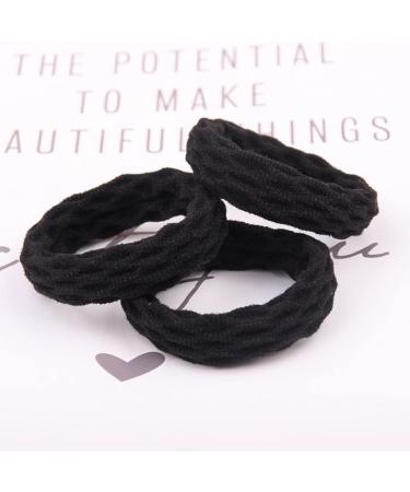 Liujzzj 20 Pack Seamless Thick Cotton Hair Ties | No Kink Slipproof & Stretchy Black Hair Bands for All Hair Types - Buy Online on GoSupps.com