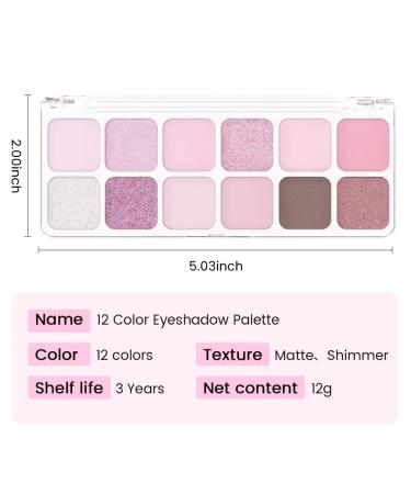 12 Colors White Purple Eye Shadow Palette - Highly Pigmented Matte & Shimmer Waterproof & Blendable - Perfect Travel Gift Kit - Buy Online on GoSupps.com