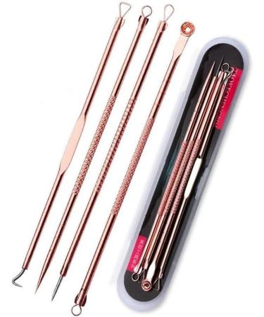 Blackhead Remover Tool Pimple Popper Tool Kit Stainless Steel Acne Needles Easy Removal of Pimples Acne Whitehead Blemish Zit Removing Forehead Facial and Nose (Rose Gold) - Buy Online on GoSupps.com