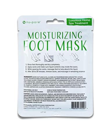 Nu-Pore Moisturizing Foot Mask - Hydrating Treatment for Soft Feet (1 Pair) - Buy Online on GoSupps.com