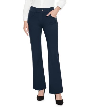 MOTEEPI Women's High Waisted Bootcut Yoga Dress Pants - Navy Blue, XL - Buy Online on GoSupps.com