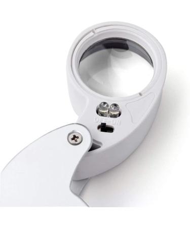Snowmanna-40x 25mm Illuminated Eye Loupe Jewelry Magnifier Magnifying Glass Jewelry Loupe Tool with Dual Led Lighting (silver) - Buy Online on GoSupps.com