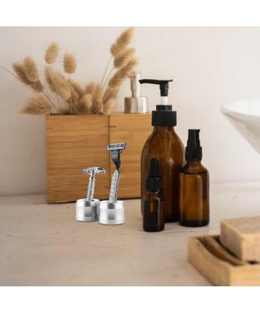 Premium Aluminum Razor Holder Stand - Manual Shaver Stand for Men - Travel-Friendly Shaving Accessory - Buy Online on GoSupps.com