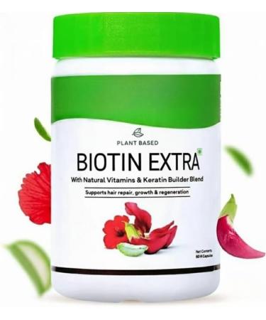Plant Based Biotin for Hair Repair Regeneration & Growth (Pack of 1 (60 Capsules)) - Buy Online on GoSupps.com