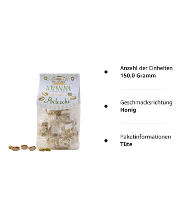 Buy Torroncini with Pistachios & Sardinian Honey | Authentic White Nougat Torrone 150g - Pruneddu Torronificio Artigiano - Buy Online on GoSupps.com