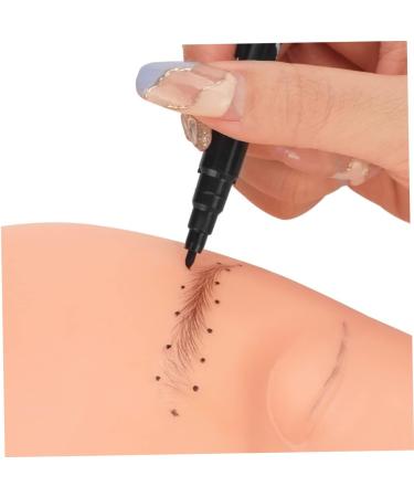 Angoily 6pcs Eyebrow Marker Pen Eyebrow Embroidery Pencil Perforation 13.9x1.8cm Black - Buy Online on GoSupps.com