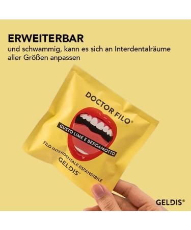Geldis Expandable Dental Floss - Doctor Filo 100% Vegan Versatile & Recyclable 30m Lime & Bergamot - Eco-Friendly Daily Use - Buy Online on GoSupps.com